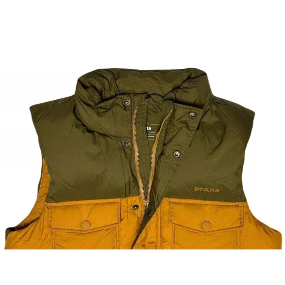 NEW prAna Mens Size Small Timber Trail Green & Acorn Duck Down Puffer Vest $185 - Picture 4 of 9